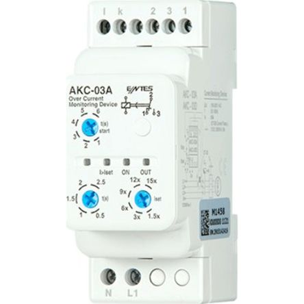 ENTES Current Monitoring Relay, 1 Phase, SPDT, DIN Rail [AKC-03A]; 628-949