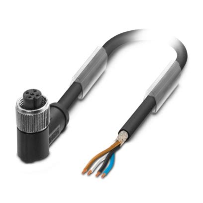 Phoenix Contact Right Angle Female 4 way M12 Sensor Actuator Cable, 15m [1529014]; 629-554