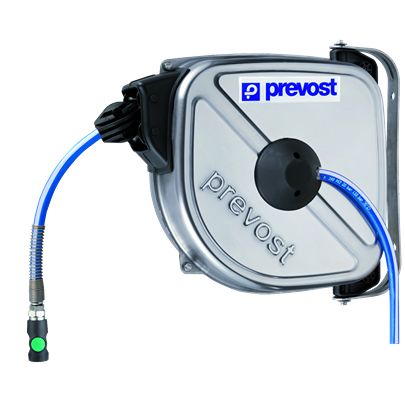 PREVOST Wall Mounted 12m Air Hose Reel, 10mm Inner Diameter, 14mm Outer Diameter, 800L/min Flow Rate [DRFI 1012ESHE]; 629-834