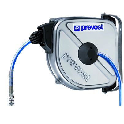 PREVOST Wall Mounted 12m Air Hose Reel, 10mm Inner Diameter, 14mm Outer Diameter [DRFI 1012LS]; 629-835