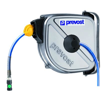 PREVOST Wall Mounted 12m Air Hose Reel, 10mm Inner Diameter, 14mm Outer Diameter, 800L/min Flow Rate [DRFINB 1012ESHE]; 629-836