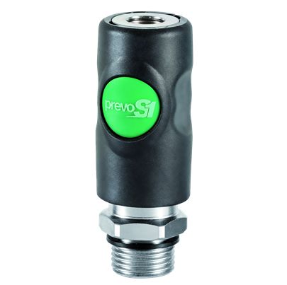 PREVOST Stainless Steel Male Pneumatic Quick Connect Coupling, G 1/2 Male Threaded [ESI 071153HE]; 629-844