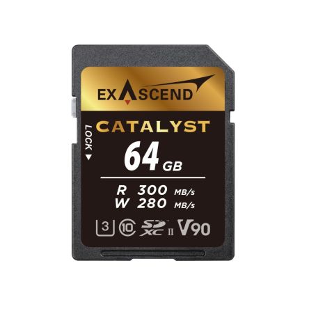 Exascend 64 GB SDXC SD Card, Class 10, UHS-II (U3), V90 [EX64GSDU2]; 630-081