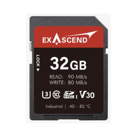 Exascend 32 GB Industrial SDHC SD Card, Class 10, UHS-1 (U3), V30 [EX32GSDV30-IDE]; 630-088