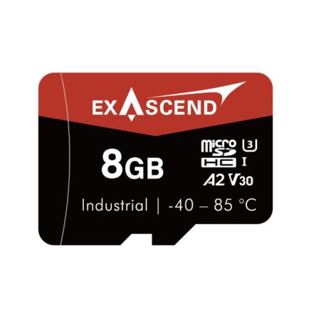 Exascend 8 GB Industrial MicroSDHC Micro SD Card, A2, Class 10, UHS-1 (U3), V30 [EX8GUSDV30-PIDE]; 630-092