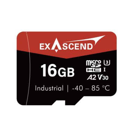 Exascend 16 GB Industrial MicroSDHC Micro SD Card, A2, Class 10, UHS-1 (U3), V30 [EX16GUSDV30-PIDE]; 630-093