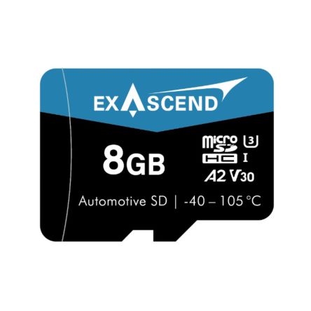 Exascend 8 GB Industrial MicroSDHC Micro SD Card, A2, Class 10, UHS-1 (U3), V30 [EX8GUSDV30-PTDE]; 630-098