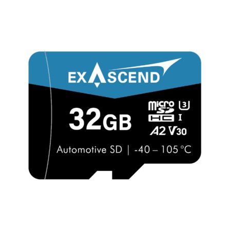 Exascend 32 GB Industrial MicroSDHC Micro SD Card, A2, Class 10, UHS-1 (U3), V30 [EX32GUSDV30-TDE]; 630-101
