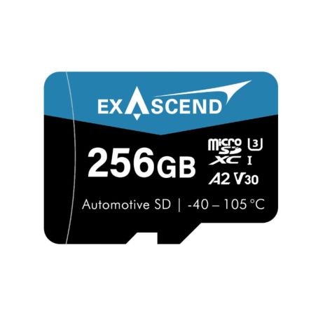 Exascend 256 GB Industrial MicroSDXC Micro SD Card, A2, Class 10, UHS-1 (U3), V30 [EX256GUSDV30-TDE]; 630-104