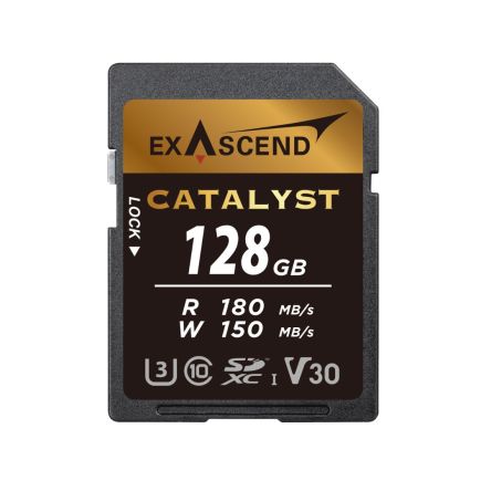 Exascend 128 GB SDXC SD Card, Class 10, UHS-1 (U3), V30 [EX128GSDU1]; 630-107