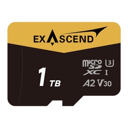 Exascend 1 TB MicroSDXC Micro SD Card, A2, Class 10, UHS-1 (U3), V30 [EX1TUSDU1-AD]; 630-121