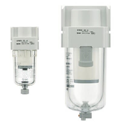 SMC AFM20 series 0.3μm G 1/4 0.05MPa to 10 bar Filter 200L/min max with Auto drain [AFM20-F02-D-X64]; 631-052