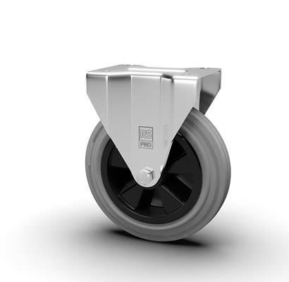 RS PRO Fixed Castor Wheel, 50kg Capacity, 100mm Wheel [0]; 631-155