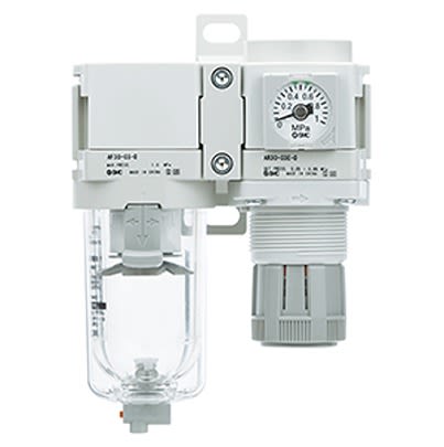 SMC AC20B-D Filter Regulator, NPT 1/4, Automatic, AF20-N02C-CZ-D [AC40B-F04G-D]; 631-809