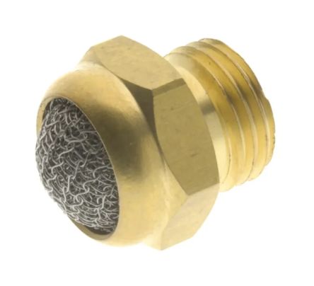 RS PRO Brass, Bronze 12bar Pneumatic Silencer, Threaded, G 1/8 Male [0]; 631-956