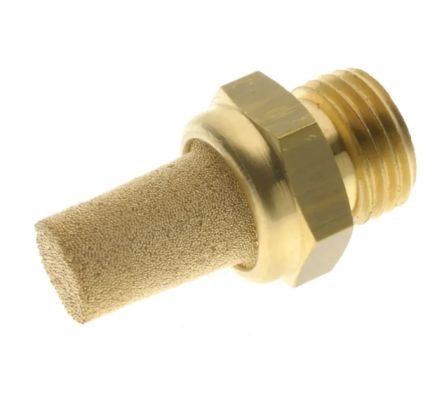RS PRO Brass, Sintered Bronze 10bar Pneumatic Silencer, Threaded, G 3/8 Male [0]; 631-968