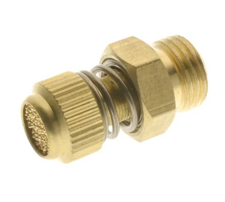 RS PRO Brass, Sintered Bronze 12bar Pneumatic Silencer, Threaded, G 1/4 Male [0]; 631-971