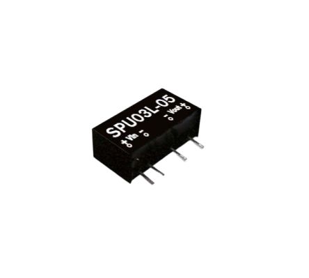 MEAN WELL SPU03 DC-DC Converter, 5V dc/ 600mA Output, 21.6 → 26.4 V dc Input, 3W, Through Hole, +90°C Max Temp [SPU03N-05]; 632-226