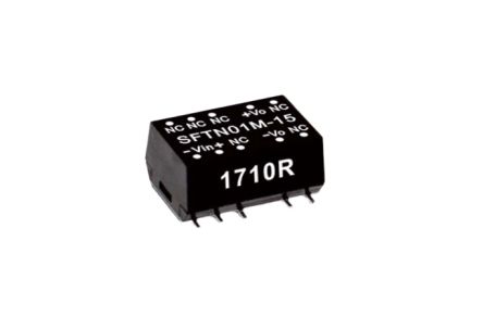 MEAN WELL SFTN01 DC-DC Converter, 5V dc/ 200mA Output, 4.5 → 5.5 V dc Input, 1W, Through Hole, +90°C Max Temp [SFTN01L-05]; 632-240