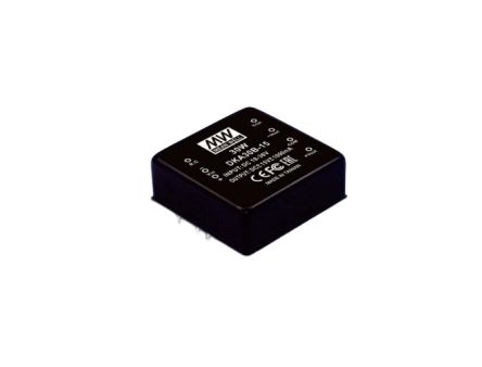 MEAN WELL DKA30 DC-DC Converter, 15V dc/ 1A Output, 18 → 36 V dc Input, 30W, Through Hole, +85°C Max Temp -40°C [DKA30B-15]; 632-256