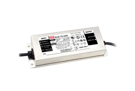 MEAN WELL LED Driver, 61V Output, 75W Output, 1.4A Output, Constant Current Dimmable [ELG-75-C1400AB-3Y]; 634-233
