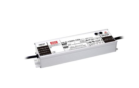 MEAN WELL LED Driver, 24V Output, 150W Output, 6.3A Output, Constant Current / Constant Voltage Dimmable [HLG-150H-24AB]; 634-251