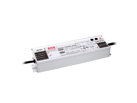 MEAN WELL LED Driver, 48V Output, 100W Output, 2A Output, Constant Current / Constant Voltage Dimmable [HLG-100H-48AB]; 634-252