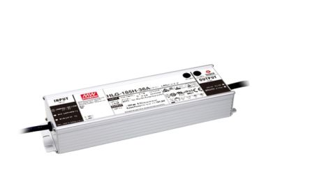 MEAN WELL LED Driver, 54V Output, 185W Output, 3.45A Output, Constant Current / Constant Voltage Dimmable [HLG-185H-54AB]; 634-254