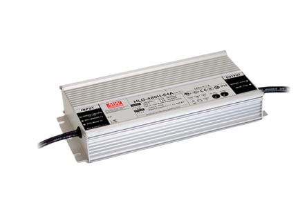 MEAN WELL LED Driver, 54V Output, 480W Output, 8.9A Output, Constant Current / Constant Voltage Dimmable [HLG-480H-54B]; 634-255