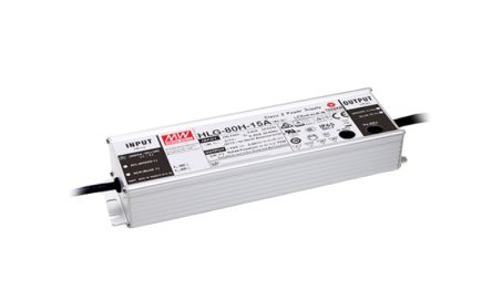 MEAN WELL LED Driver, 36V Output, 80W Output, 2.3A Output, Constant Current / Constant Voltage Dimmable [HLG-80H-36]; 634-282