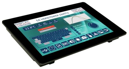 Display Visions EA HMI Series HMI Touch-Screen HMI Display - 7 in, TFT Display, 1024 x 600pixels [EA HMI070LU-16ATCS]; 634-723