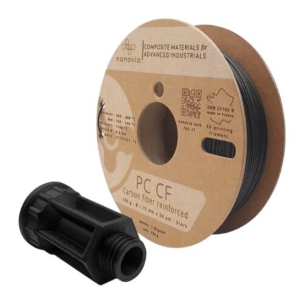 NANOVIA 2.85mm Black PC CF 3D Printer Filament, 500g [NAPCXCF2050BK]; 635-116