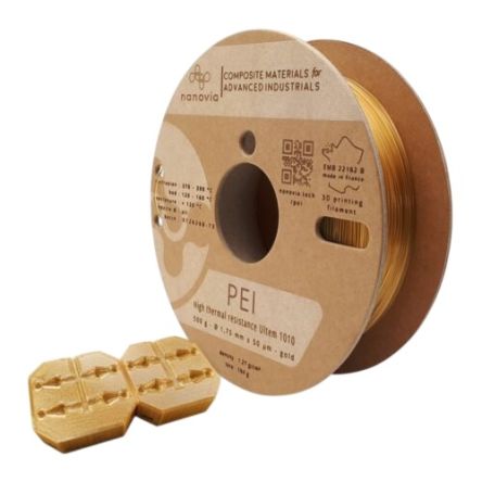 NANOVIA 2.85mm Orange PEI-1010 3D Printer Filament, 2kg [NAPEINT2200OR]; 635-128