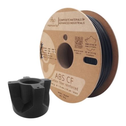NANOVIA 2.85mm Black ABS-CF 3D Printer Filament, 2kg [NAABSCF2200BK]; 635-163