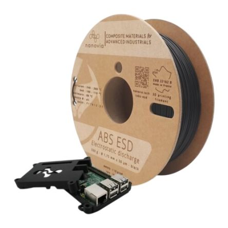 NANOVIA 1.75mm Black ABS ESD 3D Printer Filament, 500g [NAABSED1050BK]; 635-164
