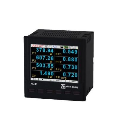 Sifam Tinsley ND31 LCD Digital Power Meter for Current, Voltage, 96mm x 96mm [ND31 2222M0]; 635-387