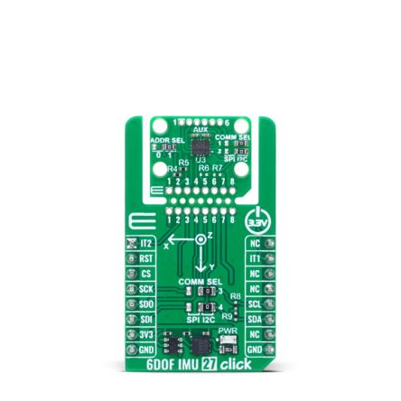 MikroElektronika 6DOF IMU 27 Click Motion Sensor Add On Board for MIKROE-6514 mikroBUS [MIKROE-6514]; 635-884