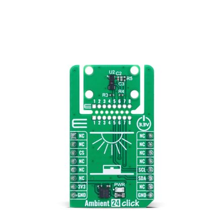 MikroElektronika Ambient 24 Click Ambient Light Sensor Add On Board for MIKROE-6534 mikroBUS [MIKROE-6534]; 635-889