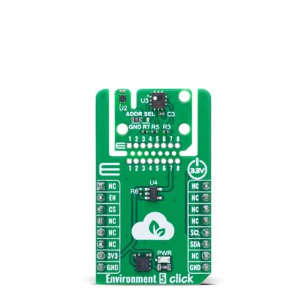 MikroElektronika Environment 5 Click Humidity, Temperature Add On Board for MIKROE-6573 mikroBUS [MIKROE-6573]; 635-907