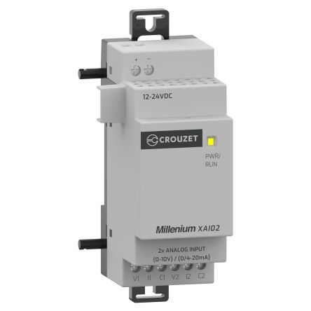 Crouzet MXA Series PLC I/O Module for Use with Millenium Series Logic Controllers, 24 V Supply, 2-Input, Analog Input [MXAI02D7]; 636-689