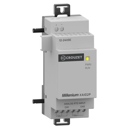 Crouzet MXA Series PLC I/O Module for Use with Millenium Series Logic Controllers, 24 V Supply, 2-Input, Analog Input [MXAI02PD7]; 636-690