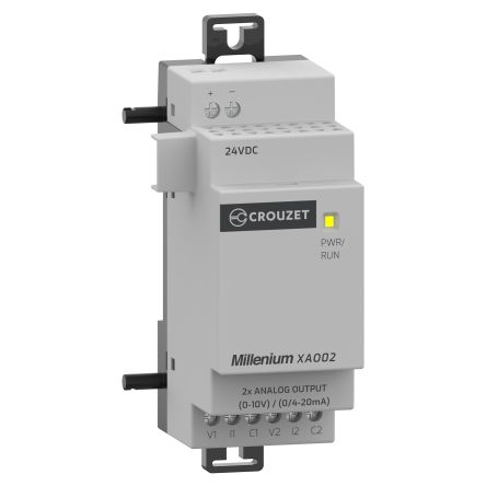 Crouzet MXA Series PLC I/O Module for Use with Millenium Series Logic Controllers, 24 V Supply, 2-Input, Analog Input [MXAO02D1]; 636-691