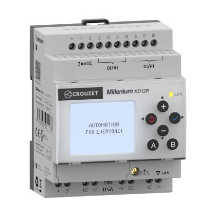 Crouzet MXD Series PLC I/O Module for Use with Industrial Automation Applications, 24 V Supply, Digital Output, [MXD12SD1ET]; 636-701