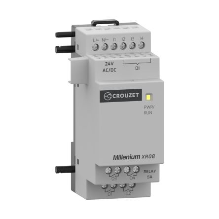 Crouzet MXR Series PLC I/O Module for Use with Millenium Series Logic Controllers, 24 V Supply, Relay Output, 4-Input, [MXR08U1]; 636-703