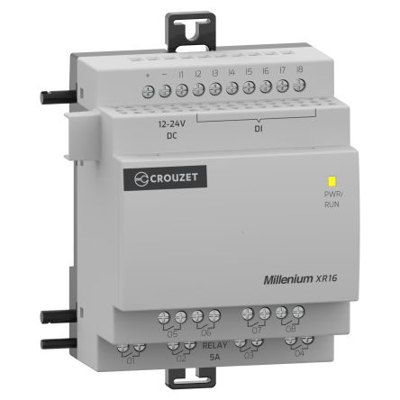Crouzet MXR Series PLC I/O Module for Use with Millenium Series Logic Controllers, 24 V Supply, Relay Output, 8-Input, [MXR16D7]; 636-705