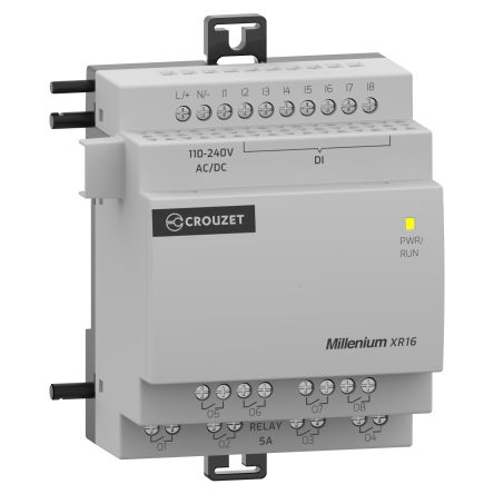 Crouzet MXR Series PLC I/O Module for Use with Millenium Series Logic Controllers, 240 V Supply, Relay Output, 8-Input, [MXR16U3]; 636-707