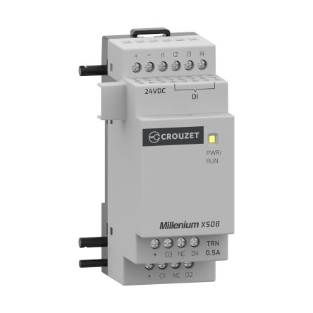 Crouzet MXS Series PLC I/O Module for Use with Millenium Series Logic Controllers, 24 V Supply, Relay Output, 4-Input, [MXS08D1]; 636-708