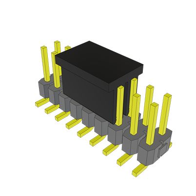 Samtec TSM Series Vertical Surface PCB Header, 18 Contact(s), 2.54 mm Pitch, 2 Row(s), Unshrouded [TSM-109-01-S-DV-A-P-TR]; 637-572