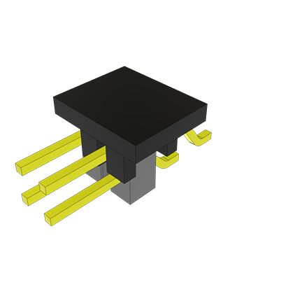 Samtec TSM Series Horizontal Surface PCB Header, 4 Contact(s), 2.54 mm Pitch, 2 Row(s), Unshrouded [TSM-102-01-S-DH-P-TR]; 637-574