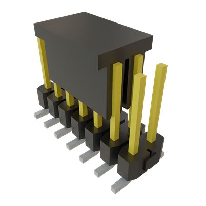 Samtec TSM Series Vertical Surface PCB Header, 14 Contact(s), 2.54 mm Pitch, 2 Row(s), Unshrouded [TSM-107-02-S-DV-P-TR]; 637-581